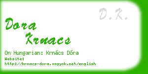 dora krnacs business card